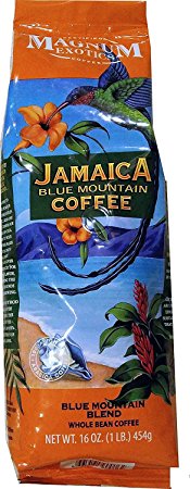 Magnum Exotics Jamaica Blue Mountain Coffee 1lb Blue Mountain Blend Whole Bean