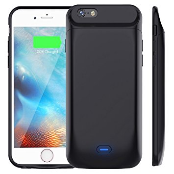 Bovon iPhone 6S / 6 Battery Case, 5000mAh Portable Charger [Slim Fit] Protective Charging Case Extended Battery Pack Power Case Bank for Apple iPhone 6 / 6S (Black)