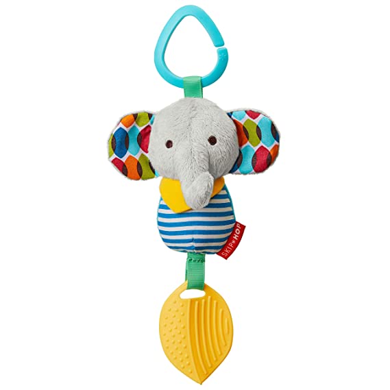 Skip Hop Bandana Buddies Baby Activity Chime & Teether Stroller Toy, Elephant