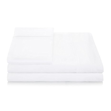 LINENSPA 1500 Series 100% TENCEL Super Soft, Ultra Light Sheet Set - Split King, White