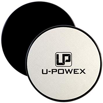 UPOWEX Exercise Sliders – Dual Sided Core Sliders – Work Smoothly on Any Surface. Full Body Workout, Compact for Travel or Home – 100% Life Time Guarantee