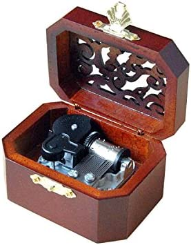 WESTONETEK Vintage Wood Carved Mechanism Musical Box Wind Up Music Box Gift for Christmas/Birthday/Valentine's Day, Melody Amazing Grace