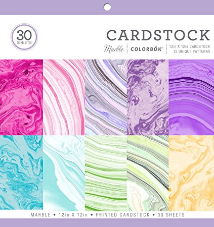 ColorBok 71876A Cardstock Paper Pad Marble, 12" x 12"