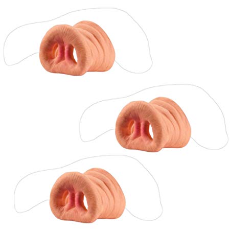 3 Pieces Simulation Pig Noses with Elastic Band Halloween Props Funny Tricks Toys by EORTA for Adult, Children, Party, Masquerade, Stage Performance