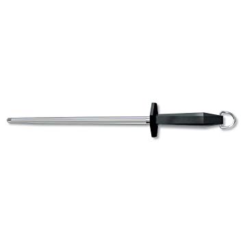 Victorinox Honing Steel 12-Inch Round Regular Cut, Black Plastic Handle