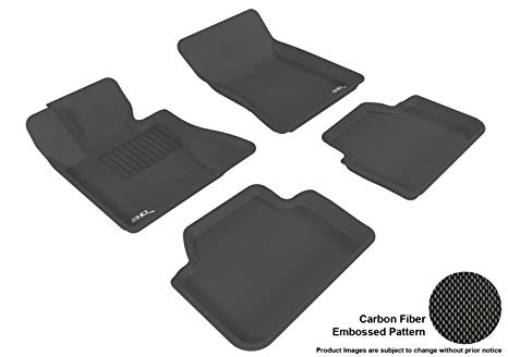 3D MAXpider Complete Set Custom Fit All-Weather Floor Mat for Select BMW X3 (E83) Models - Kagu Rubber (Black)