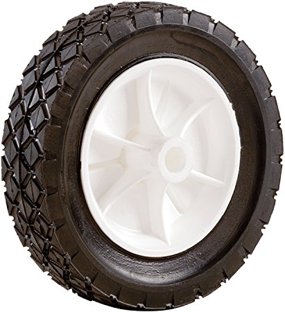 Shepherd Hardware 9610 6-Inch Semi-Pneumatic Rubber Replacement Tire, Plastic Wheel, 1-1/2-Inch Diamond Tread, 1/2-Inch Bore Offset