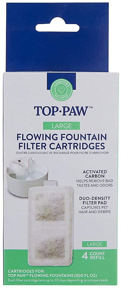 TOP PAW Dog Flowing Fountain Filter Cartridges - 4 Pack