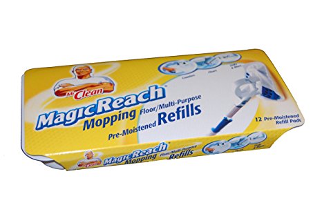 Mr. Clean 443870 Magic Reach Mopping Floor/Multipurpose Pads , 12 refill pads