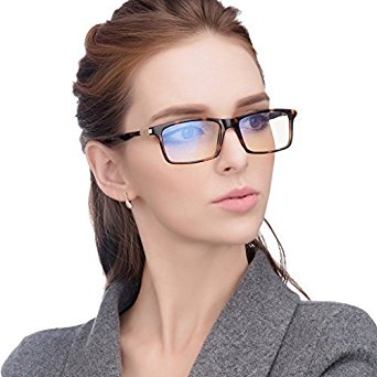 Jimmy Orange Anti Glare Tinted Women's Blue Light Blocking Men's Computer Glasses Eye Strain Readers Clear With Magnification Anti Reflective, Leopard