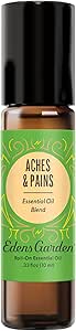 Edens Garden Aches & Pains Essential Oil Roll-On Blend- 100% Pure Premium Grade, Natural, Therapeutic, Aromatherapy, Kid & Skin Safe, The Best for Body, Travel, Gifts, Pre-Diluted 10 ml (.33 fl oz)