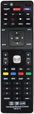 Gvirtue Universal TV Remote for Almost All Vizio LED LCD 3D Smart E Series TV Smart Internet Apps with Amazon, Netflix and M-GO Keys, Sub XRT112 XRT100 VR1 2 10 15 etc, VZ-2 L