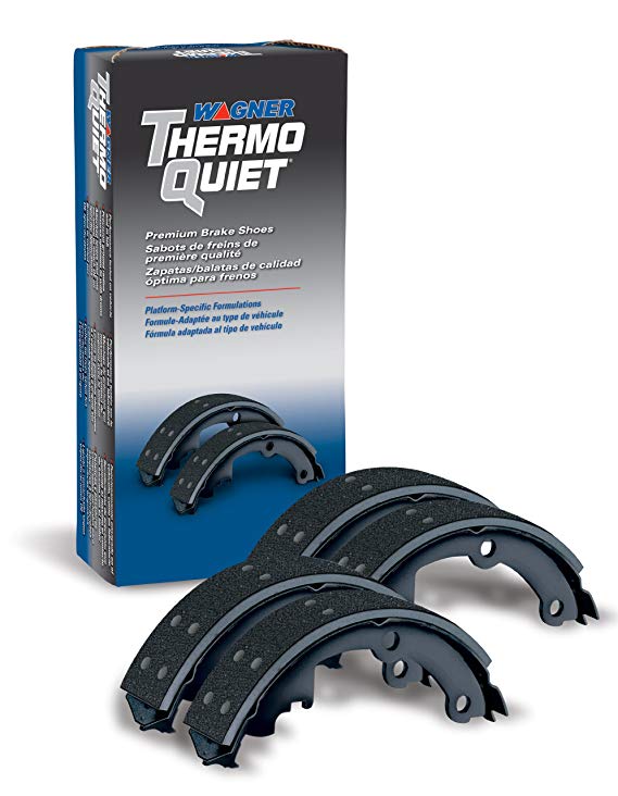 Wagner ThermoQuiet PAB705R Riveted Brake Shoe Set, Rear