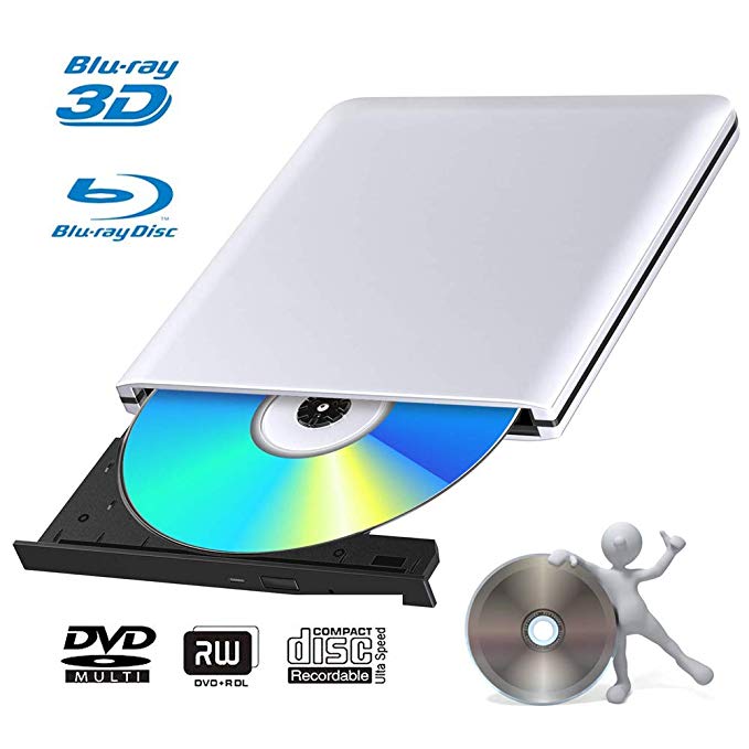External Blu Ray DVD Drive Burner 3D Portable USB 3.0 CD DVD RW Player for Mac OS, Linux, Windows XP/Vista/7/8/10,PC