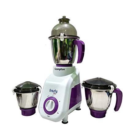 Crompton ACGM-Frosty LITE 650-Watt Mixer Grinder with 3 Jars (White/Purple)