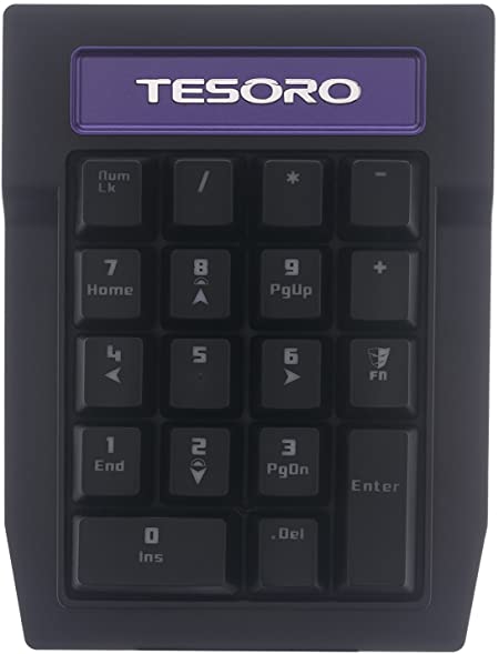 Tesoro Tizona Numpad G2N-P Black Mechanical Switch Tenkey Tournament Gaming Numeric Mechanical Keypad TS-G2N-P (BK)