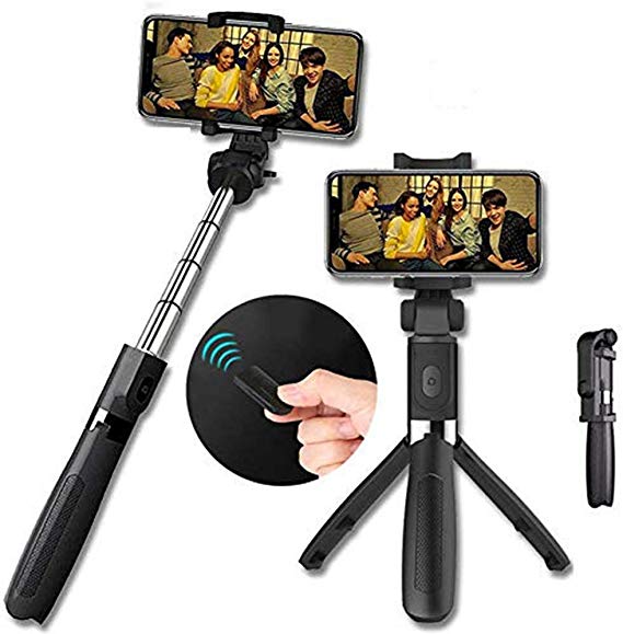 Mayround Remote Control Extendable Selfie Stick,Tripod Mount Phone Holder Monopod & Wireless Remote Shutter Compatible for iPhone Xs Max/XS/X/8,Galaxy S10/S10 ,Other Smart Phone