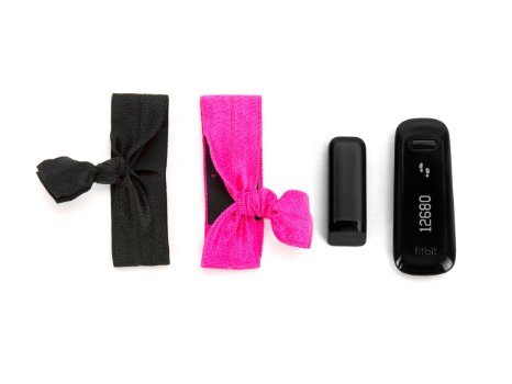 Griffin Black/ Hot Pink Ribbon Wristband 2-Pack for Fitbit and for Sony Fitness Trackers - 2-Pack Wristbands