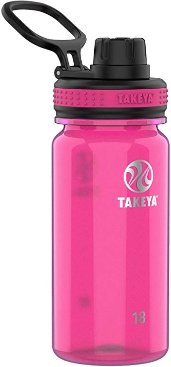 Takeya 50252 Tritan Sports Water Bottle with Spout Lid, 18 oz, Fuchsia