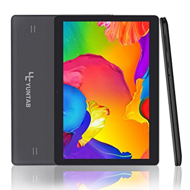 Yuntab 10.1 inch Android 5.1 Tablet Dual SIM Card Cell phone Tablet PC 2G/ 3G/ Wifi 1GB 16GB MTK 6580 Quad-Core IPS 800*1280 Touch Screen With Bluetooth 4.0 (black)