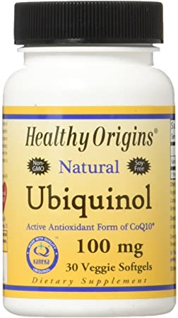 Health Origins Ubiquinol Natural 100 Mg Vegetarian Soft Gels, 30 Count