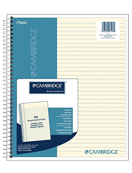 Cambridge Ivory Wirebound Notebook, 70 sheets (06196)