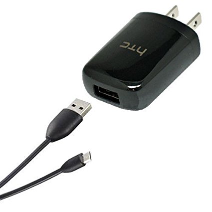 HTC One M9 Charger KIT that's portable and powers up quick! (BLACK / 12W / 800ma-1A)
