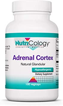 NutriCology Adrenal Cortex Glandular - Stress, Energy, Adrenal Support - 100 Vegicaps