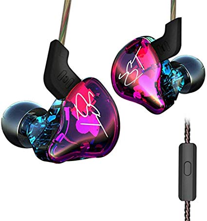 Dilvpoetry KZ ZST Dynamic Hybrid Dual Driver in Ear Earphones with Mic (Colorful)