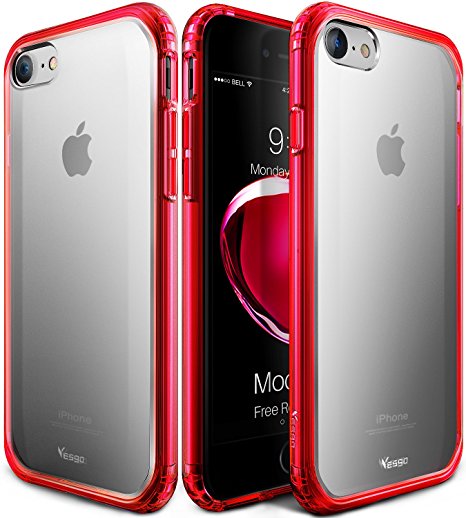 iPhone 8 Case, Matte iPhone 7 Case Non-Slip Shock-Absorption Bumper and Anti-Scratch Ultra Thin Slim Case for Apple iPhone 7 (2016) & iPhone 8 (2017) - Matte Red