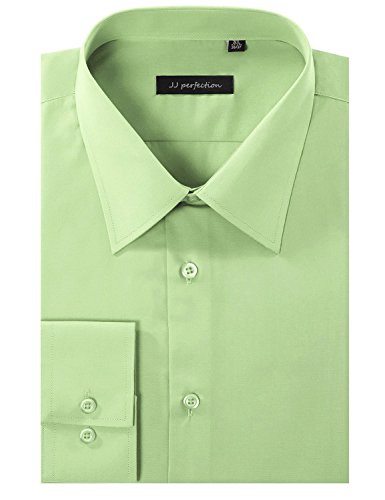 JJ Perfection Men's Slim Fit Long Sleeve Button Down Dress Shirt