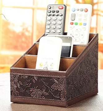 JH PU Leather Remote control  controller TV Guide  mail  CD organizer  caddy  holder