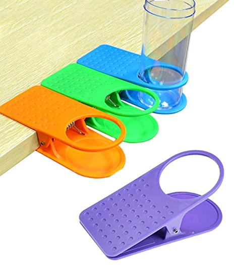 Colorful Clip On Table Cup Holders - Set Of 4