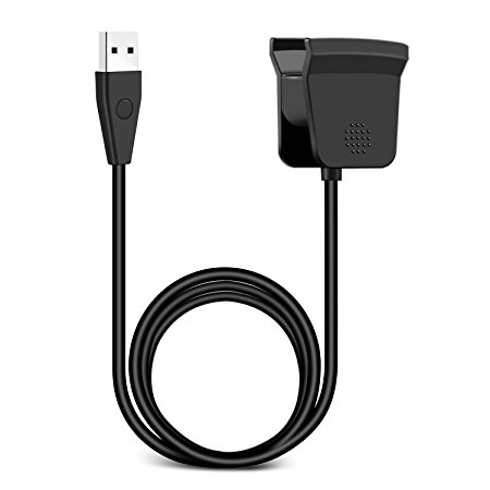 Fitbit Alta Charger,Alta USB Charger with Reset Button Replacement Charging Cable Cord Charging Cradle Dock Adapter (1Pcs,black) By Aomees