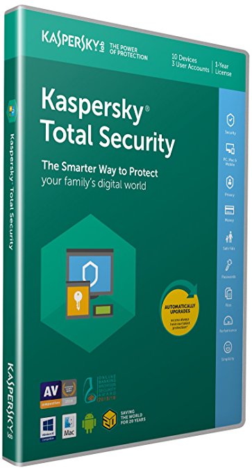 Kaspersky Total Security 2018 | 10 Devices | 1 Year | PC/Mac/Android | Download