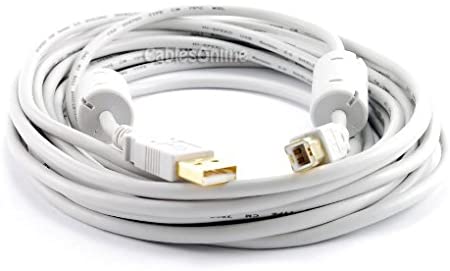 20 Feet A/B Hi-Speed with Ferrite Cores USB 2.0 Cable