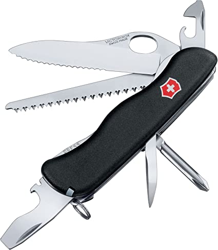 Victorinox Trailmaster Swiss Army Pocket Knife, Large, Multi Tool, 12 Functions, Large Locking Blade, Black