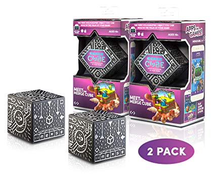 MERGE Cube - Fun & Educational Augmented Reality STEM Toy for Kids, Learn Science, Math, and More (2 Packs)