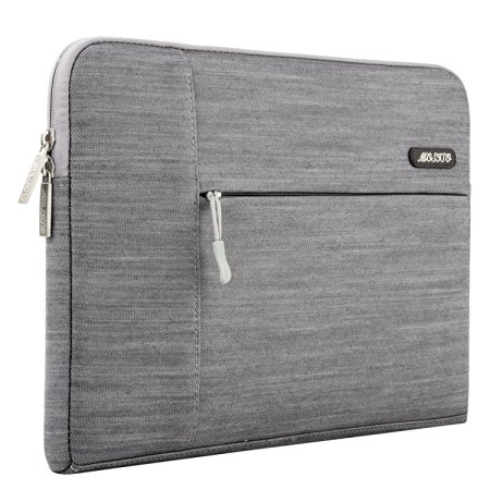 Mosiso Denim Fabric Laptop Sleeve Case Bag Cover for 15-15.6 Inch MacBook Pro, Notebook Computer, Gray