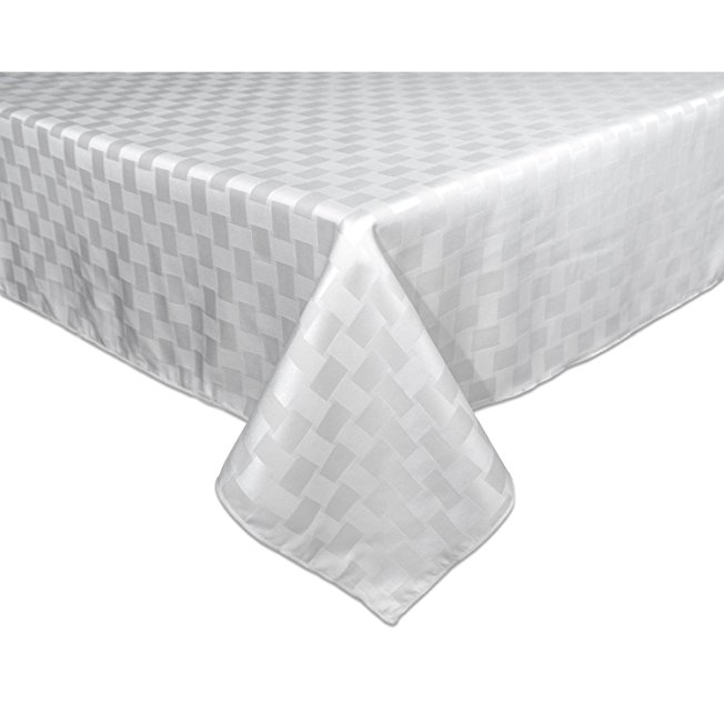 Bardwil Reflections Spill Proof Oblong / Rectangle Tablecloth, 60-Inch x 120-Inch, White
