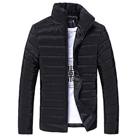 REYO Men's Coats Winter Long Sleeve Cotton Stand Zipper Warm Thick Jacket Outwear Sport Tops Hooded Swearshirt
