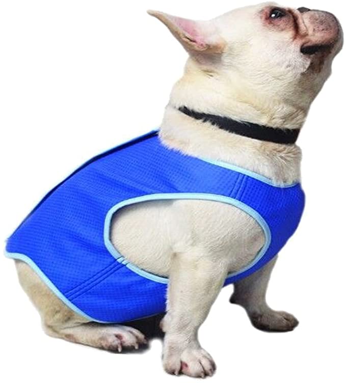 Bonaweite Dog Cooling Vest, Pet Harness Cooler Jacket Coats Swamp Cooler for Puppies Cats Kittens, Blue