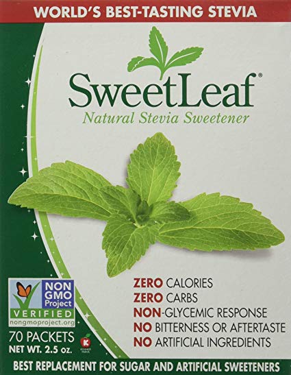 Sweetleaf Stevia 70 Piece Sweetener Packets (Pack of 2)