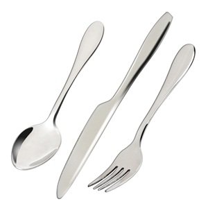 KLOUD City® Silver Stainless Steel Set of 3-piece (Knife, Spoon, Fork) Flatware Sets (1 SET)