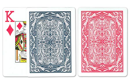 Maverick Jumbo Index Playing Cards: 12 Decks of Maverick Poker Playing Cards with Large Numbers (6 Red and 6 Blue Decks)