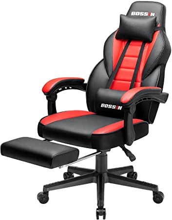 LEMBERI Gaming Chairs for Adults,Ergonomic Video Game Chairs with footrest,Big and Tall Gaming Chair 400lb Weight Capacity, Racing Style Gaming Computer Gamer Chair with Headrest and Lumbar Support