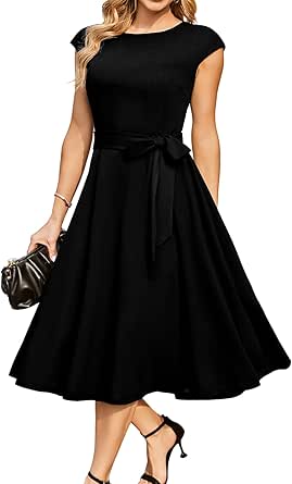 DRESSTELLS Cocktail Dress, Formal Wedding Guest Dresses for Women 2024 Vintage Party Dress Homecoming&Prom