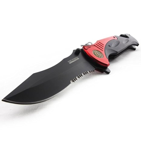 Unlimited Wares Fire Fighter Tactical Rescue Assisted Opening Folding Knife 4.75-Inch Closed