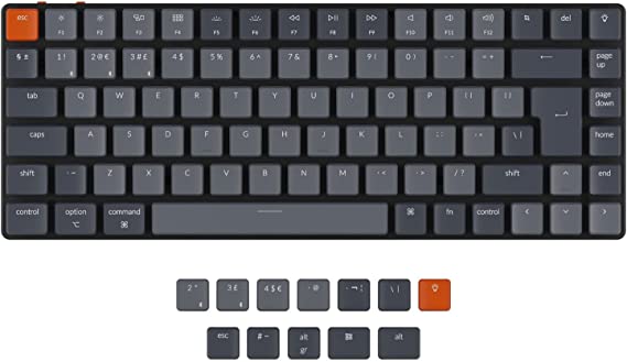 Keychron K3 Ultra-Slim 75% ISO-UK-Layout Wireless Bluetooth/Wired USB Mechanical Keyboard,84 Keys Hot Swappable Low-Profile Keychron Optical Brown Switch White LED Backlit for Mac Windows-Version 2