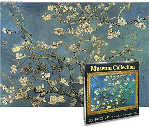 1000 Pieces Jigsaw Puzzle for Adult and familily，The Famous Painting Puzzles Almond Blossom, Van Gogh Puzzle,Large Finished Size 27.56 x 19.69 inches